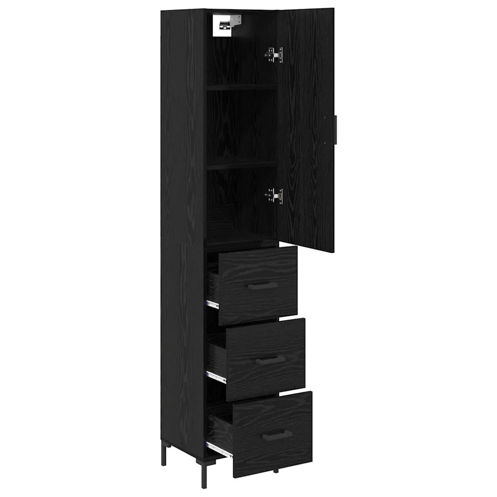 Credenza Rovere Nero 34,5 x 34 x 180 cm Legno multistrato 3416226