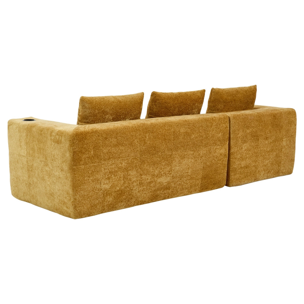 Divano Angolare 3 Posti con Cuscini ¨C MINIMAL ¨C 258 cm, Tessuto