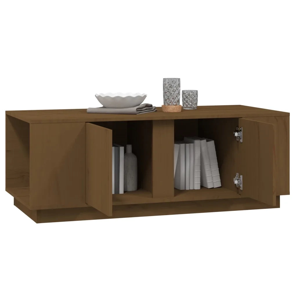 Tavolino da Salotto ambra 110x50x40 cm Legno Massello di Pino 814432