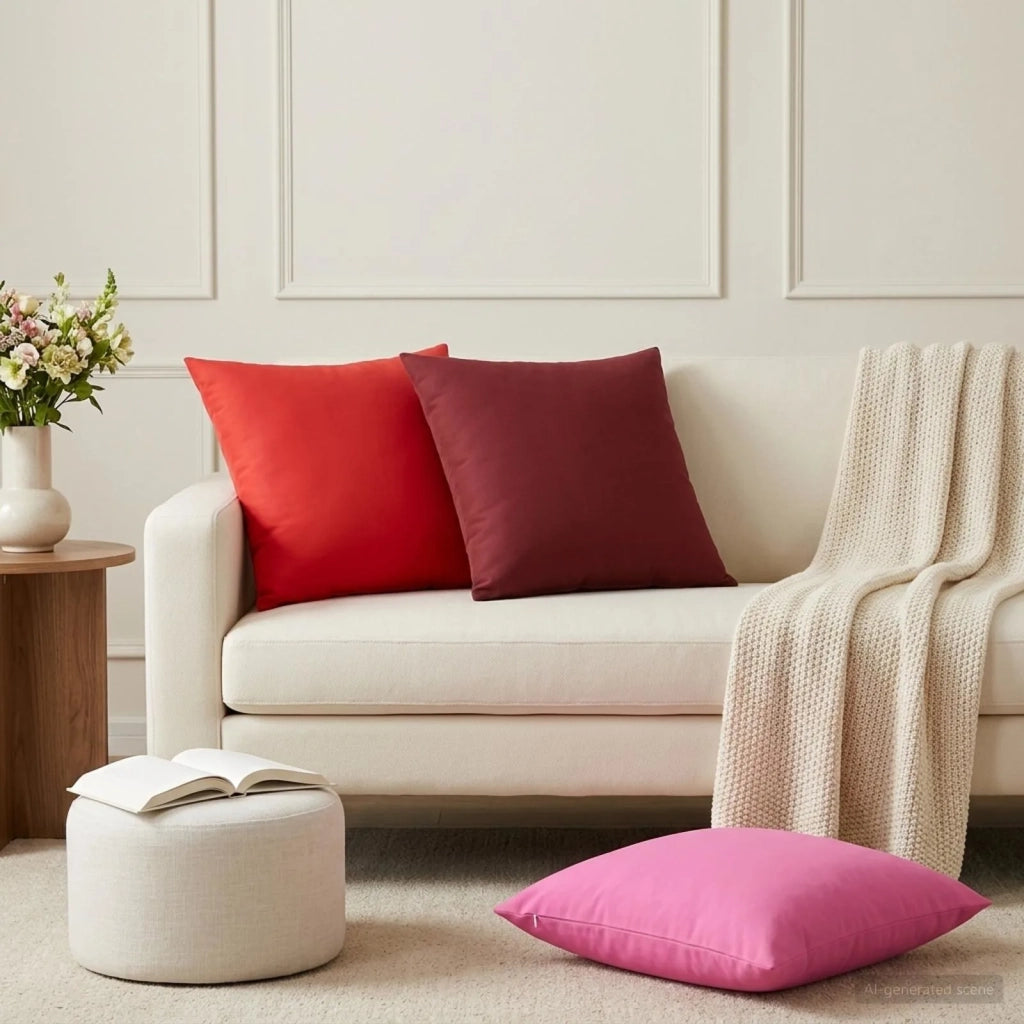 Cuscino 2 pz HEERLEN Rosso 55 x 55 cm Poliestere 927941