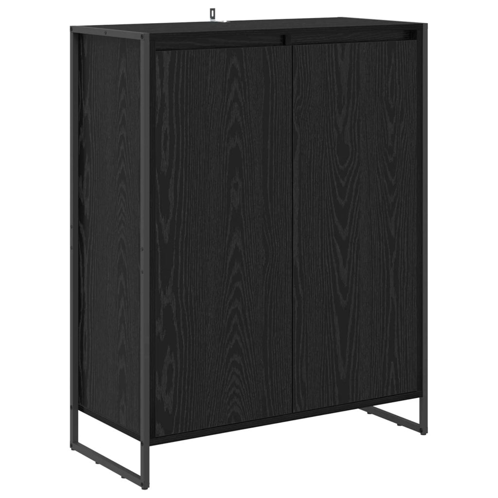 Mobile per scarpe con porta Rovere Nero 79 x 36 x 100 cm 886462