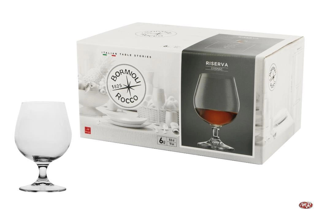 Set 6 Bicchieri Calici Riserva Cognac Liquore in Vetro 53 cl Bormioli Rocco