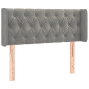 Testiera | Testata ad Orecchio Grigio Chiaro 93x16x78/88 cm in Velluto