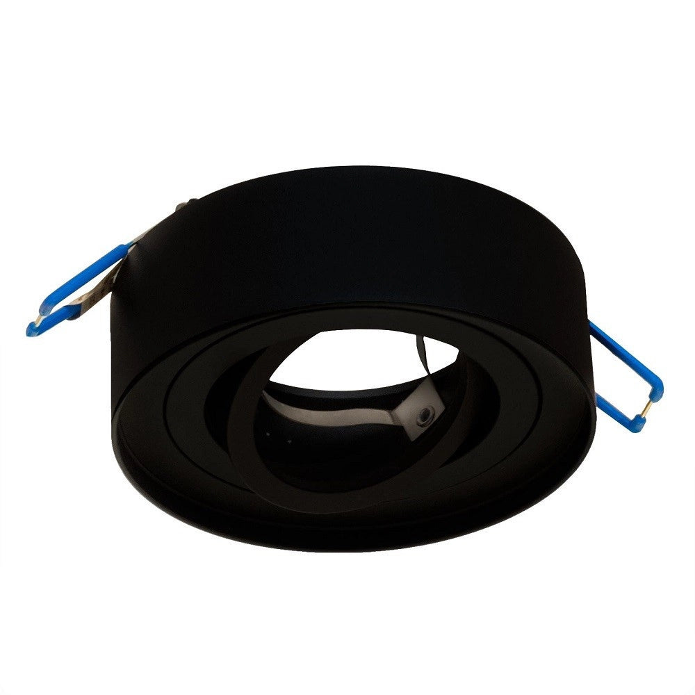 Trade Shop - Portafaretto Orientabile Tondo Incasso Esterno 85mm Luce Lampade Led Gu10 Gu5.3 - Nero