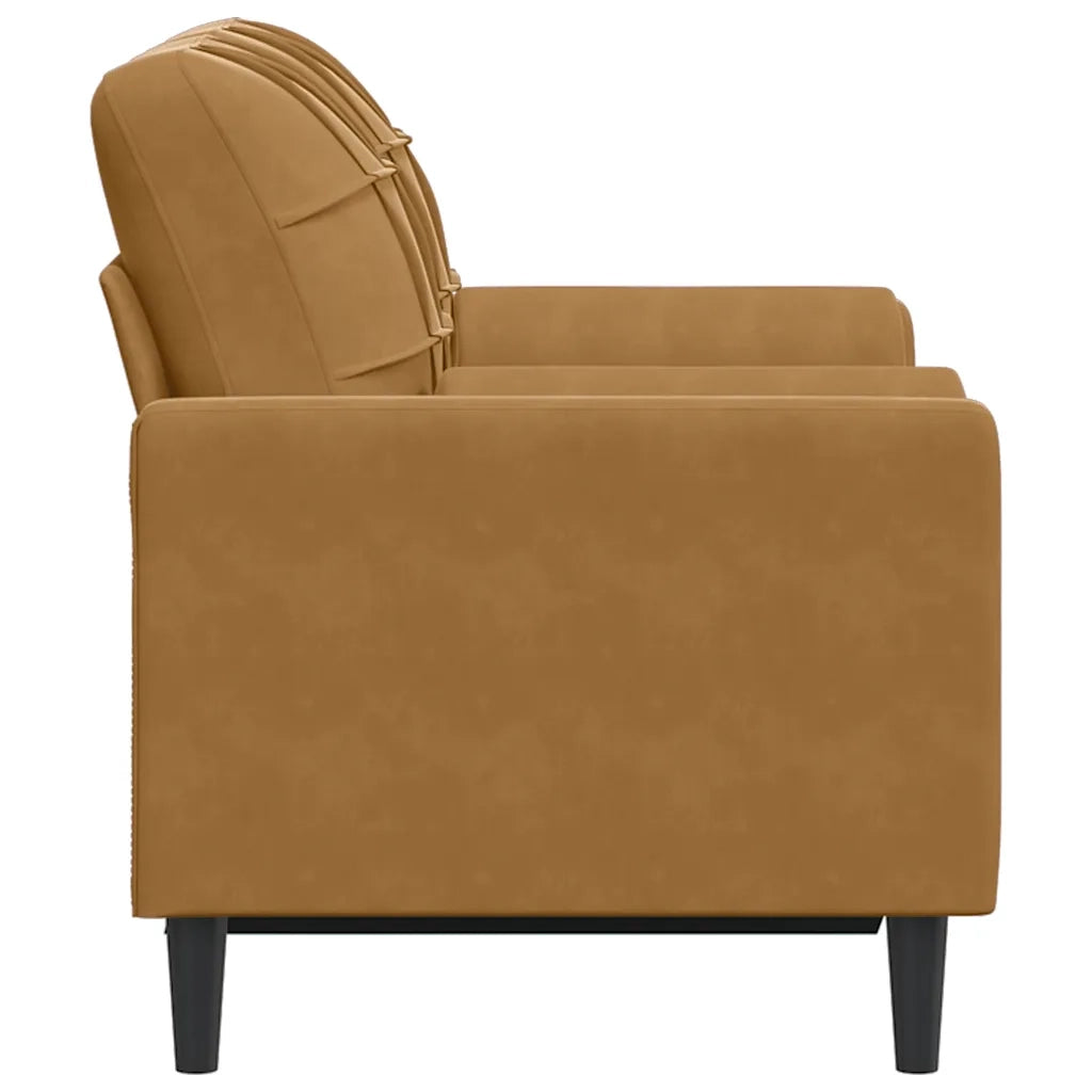Divano a 2 Posti con Cuscini Marrone 120 cm in Velluto 3278216