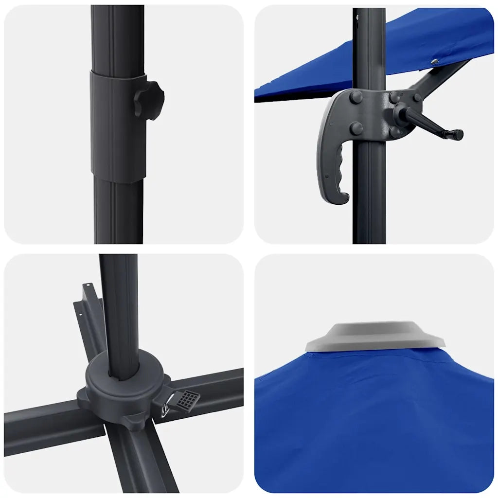 Ombrello | Parasol Roma Blu 286 x 284 x 265 cm Alluminio e Poliestere
