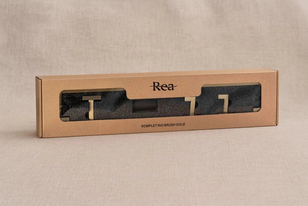Set Accessori Da Bagno Rio Brush Gold 4 Pezzi