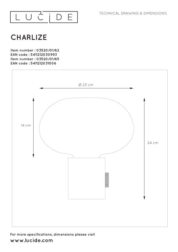 Lampada da tavolo Lucide Charlize marmo verde E27 40W