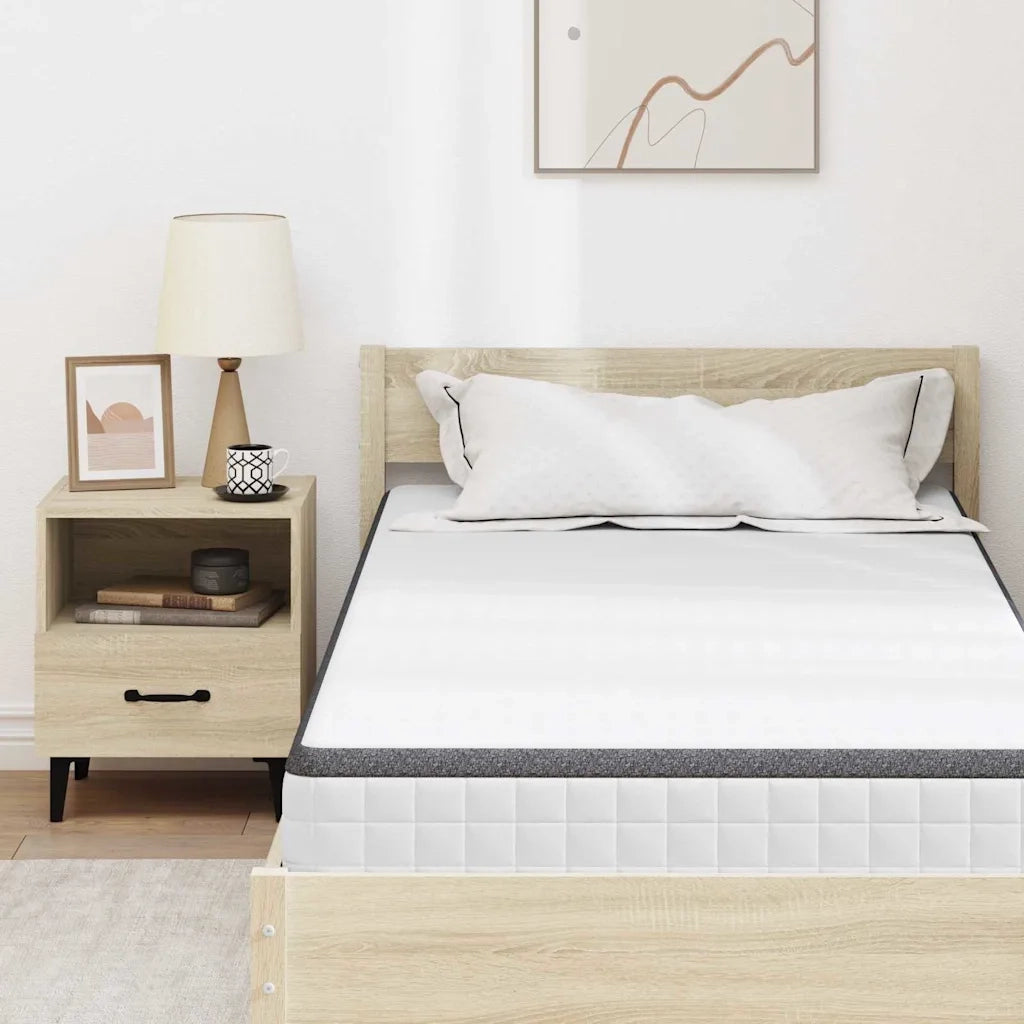 Materasso Bianco e Grigio 90 x 200 cm Molla Bonell