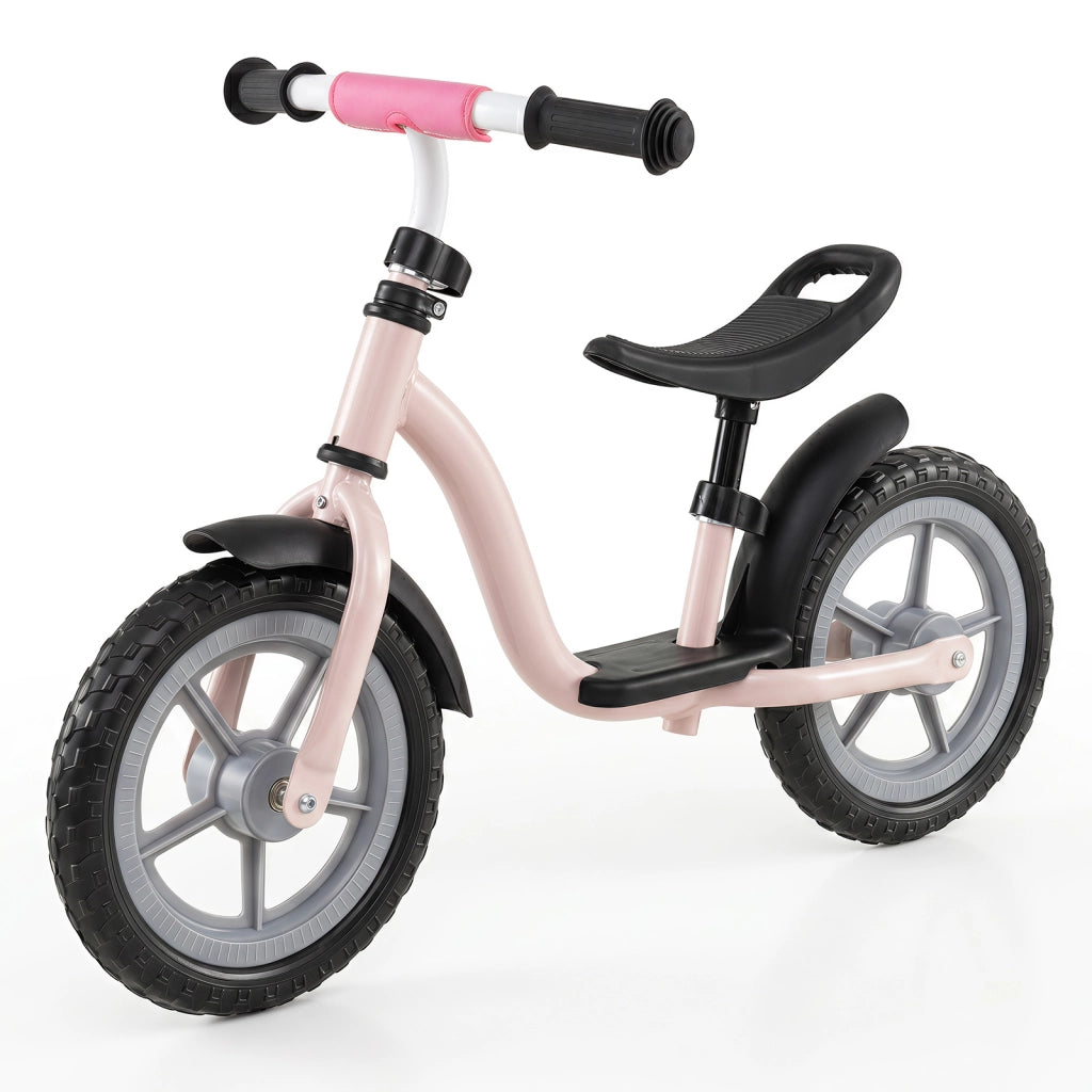 Bicicletta senza pedali per bambini 3+ anni portatile e leggera, Bici senza pedali per principianti con ruote antiforatura altezza regolabile Rosa