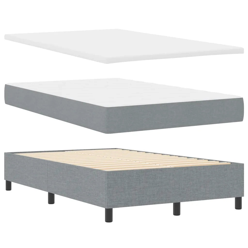 Letto a molle con materasso Grigio chiaro 120 x 200 cm Tessuto