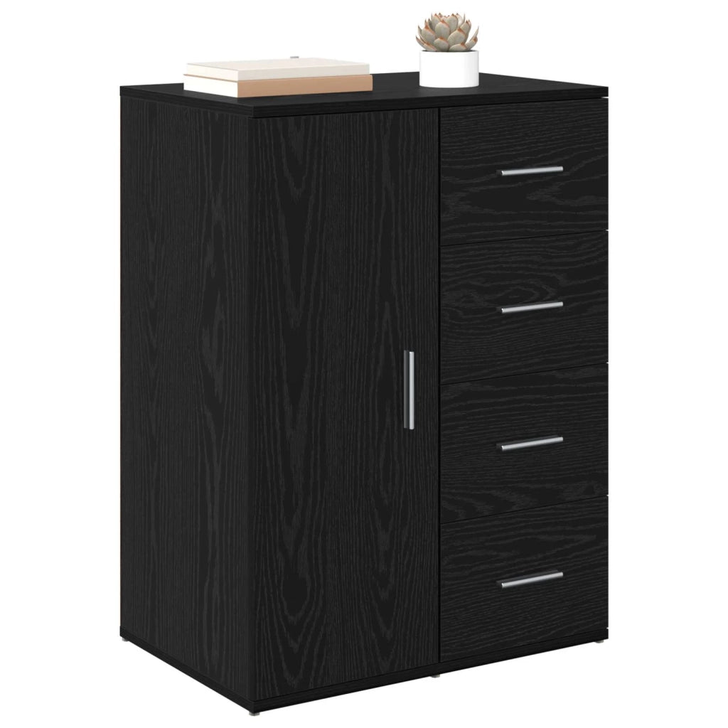 Credenza | Madia | Buffet da pranzo | Armadio da pranzo Rovere Nero 59 x 39 x 80 cm Legno multistrato