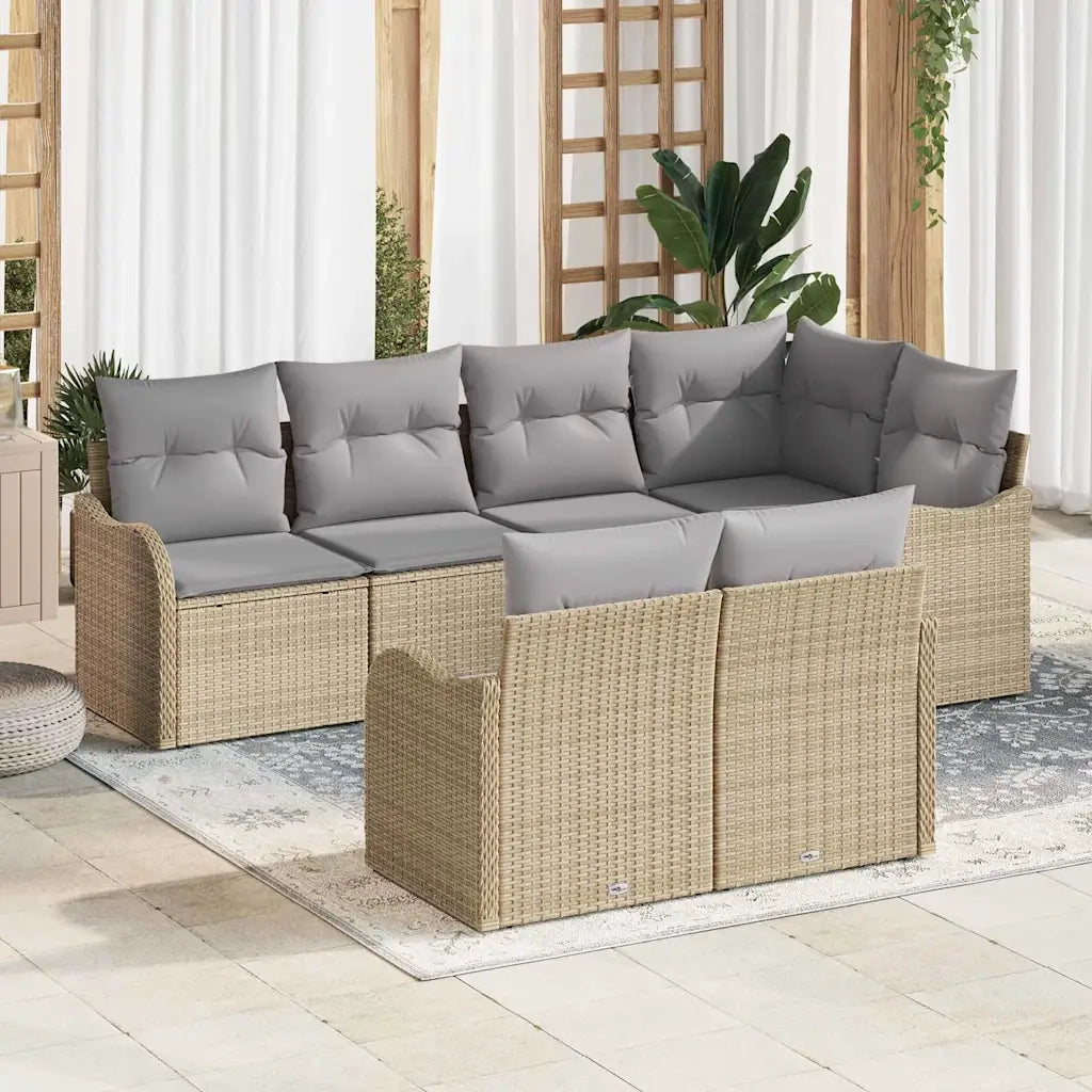 Set Divano da Giardino Beige polyrattan 3345740