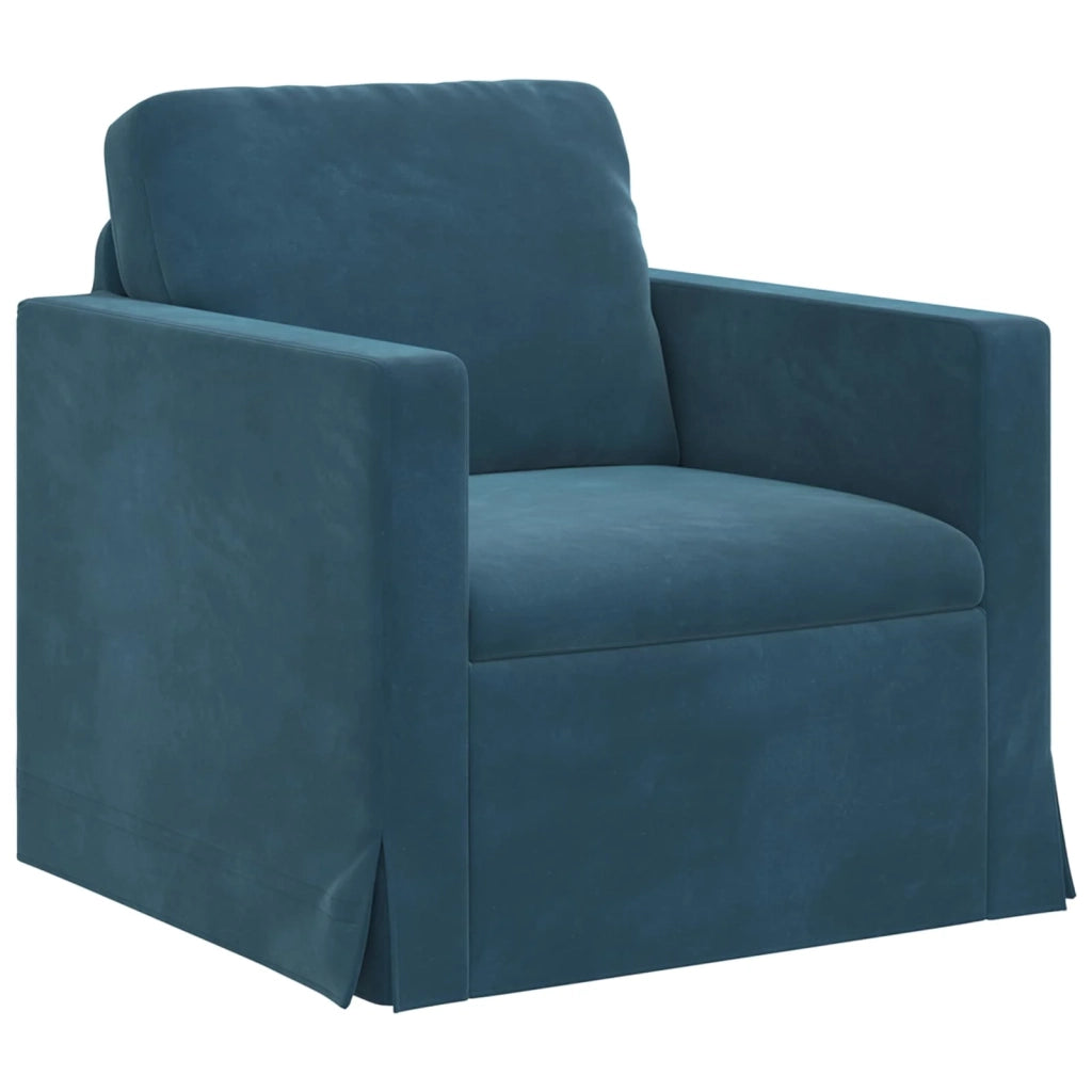 Set di divani 2 pcs Blu 138 x 78 x 80 cm Velluto