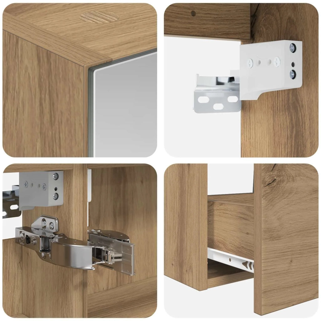 Set di mobili per il bagno 4 pz Rovere Artigianale 3406862