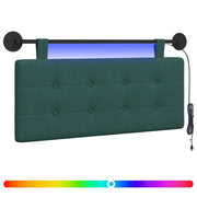Testiera | Testata sospesa Con luce LED Verde Scuro Tessuto