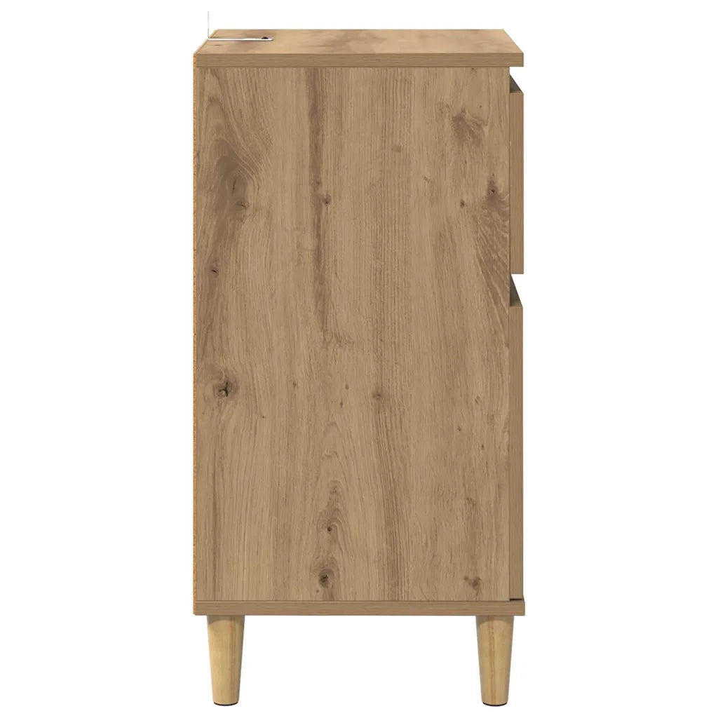Set di 2 Comodini | Armadio da Notte | Mobiletto da notte Rovere artigianale 40 x 35 x 70 cm