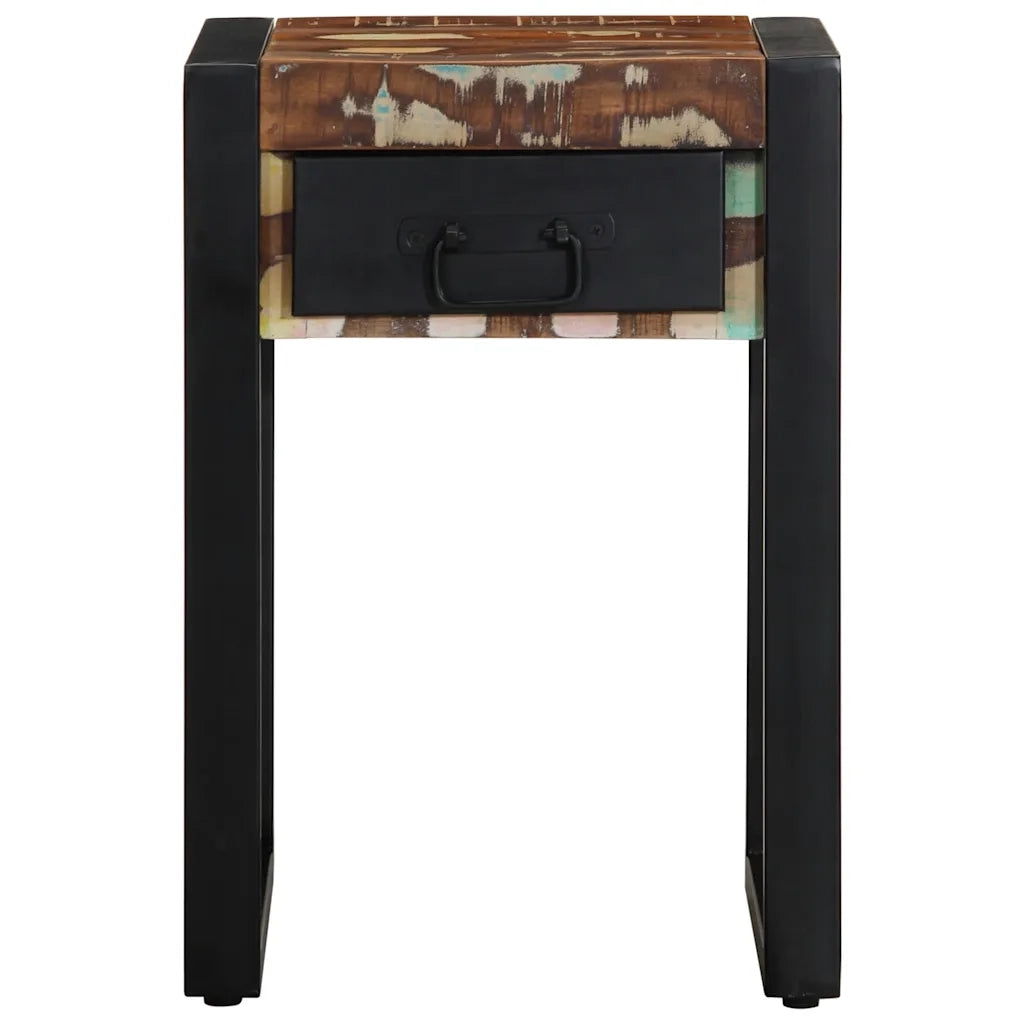 Tavolino | Tavolo laterale Multicolore 35x35x50 cm in Legno Massello Recupero