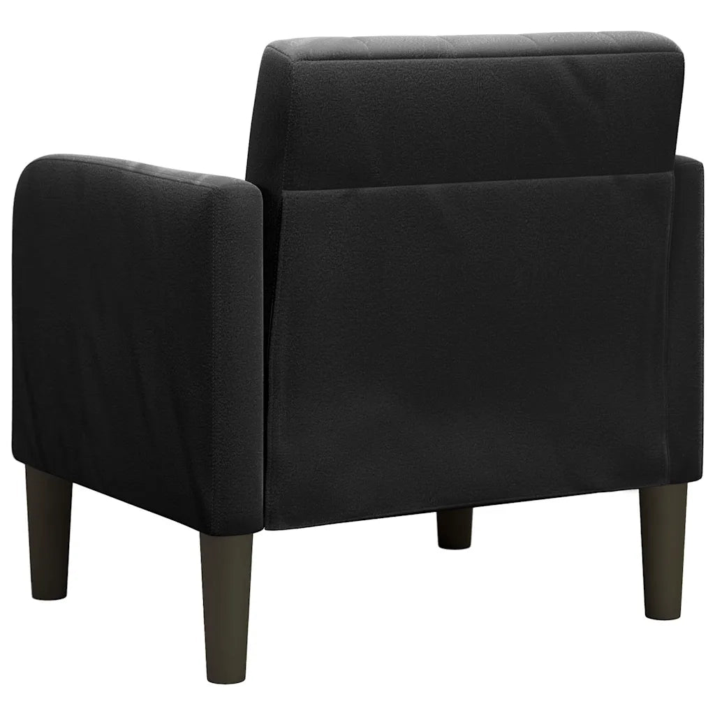 Divano Poltrona | Sedia con Braccioli Nero 54 cm in Velluto