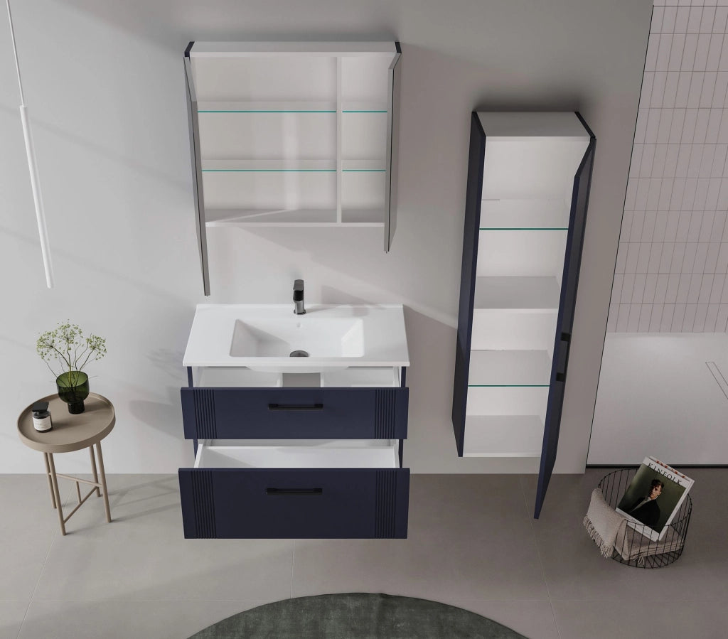 Mobile lavabo "Bari 85 v2" - 85 x 45 x 55 cm - Blu navy opaco