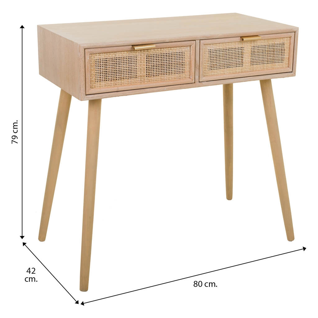 Mobile ingresso in MDF e griglia, marrone, 80x42x79