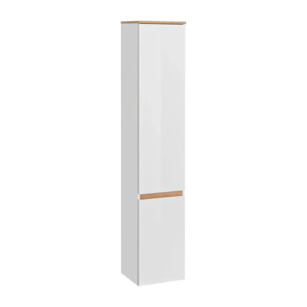 Colonna bagno ASKA 176 cm bianco lucido – Mobile sospeso con vani contenitore
