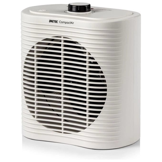Imetec Compact Air, Termoventilatore piccolo e potente, Stufetta Elettrica, 2000 W, maniglia integrata, temperatura regolabile, funzione antigelo, dispositivo di protezione dai surriscaldamenti