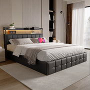 letto in ecopelle nero 160 x 200 cm