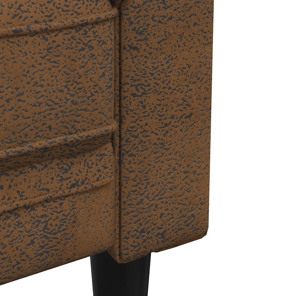 Divano Chesterfield a 3 Posti-Sofa 3 Posti-Divanetto Marrone in Tessuto