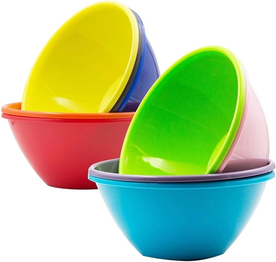 Set di contenitori in plastica - Grande capacità - Ideale per colazione e insalate - Colore arcobaleno - Resistenti al lavastoviglie - Adatto per ristoranti