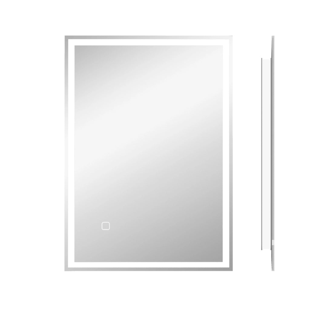 Specchio da bagno LED con interruttore touch, bianco, montaggio orizzontale o verticale