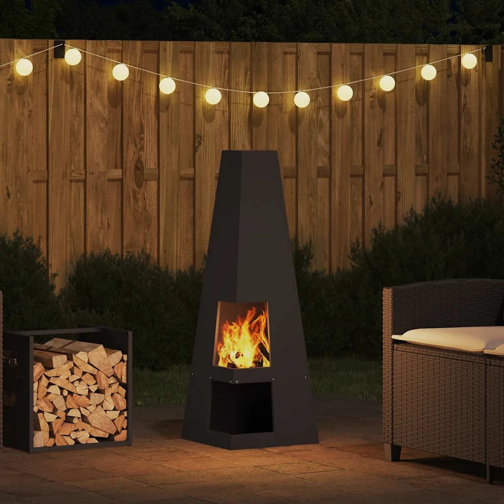 Braciere Nero 35 x 35 x 100 cm Acciaio Corten 858946