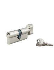 Cilindro SA con pomolo 35 x 30 mm, nichelato, 3 chiavi – THIRARD