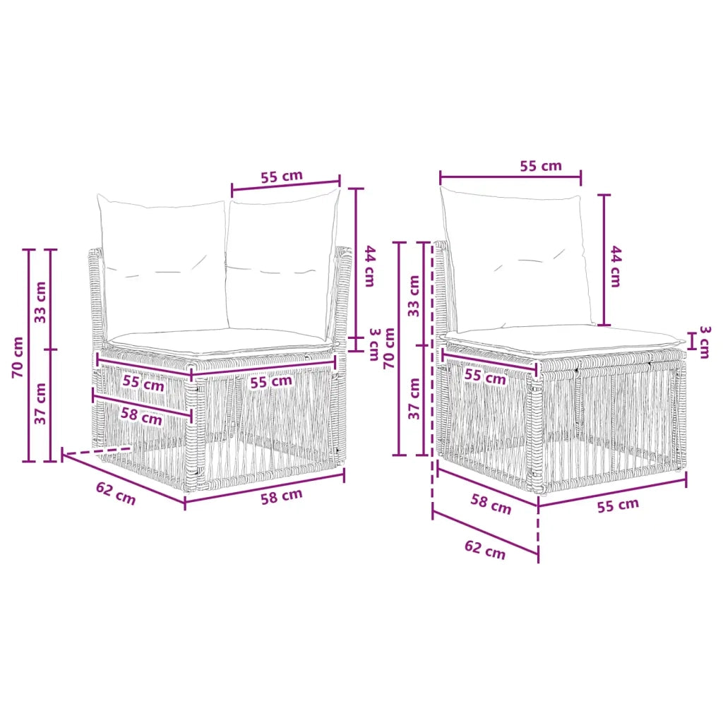 Set Divano da Giardino 8 pz Nero polyrattan 3434170