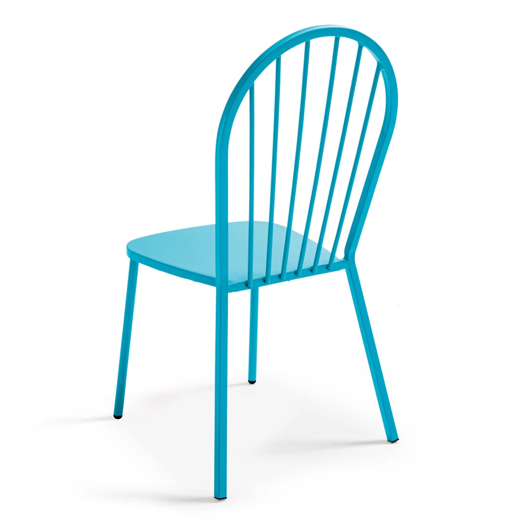 Oviala - Poltrona da giardino in metallo blu per bistrot
