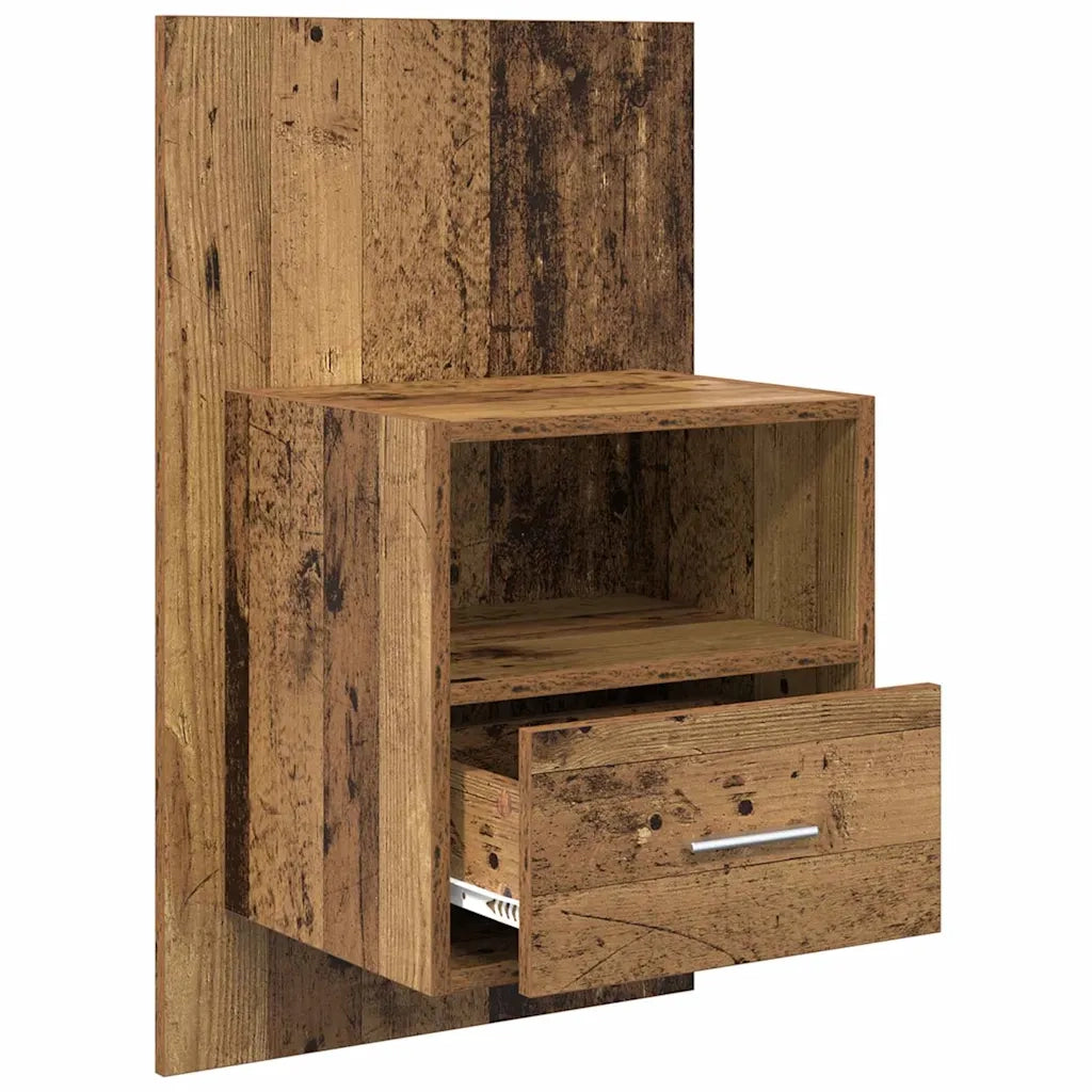 Set di 2 Comodini | Armadio da Notte | Mobiletto da notte Legno vecchio 50 x 32.5 x 80cm
