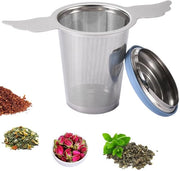Tea infuser in acciaio inossidabile - molto fine - con coperchio - idoneo per lavastoviglie