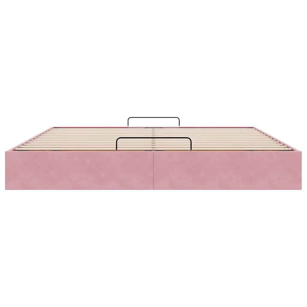 Letto matrimoniale | Letto per adulti | Struttura Letto Pouf senza Materasso Rosa 200x200 cm in Velluto