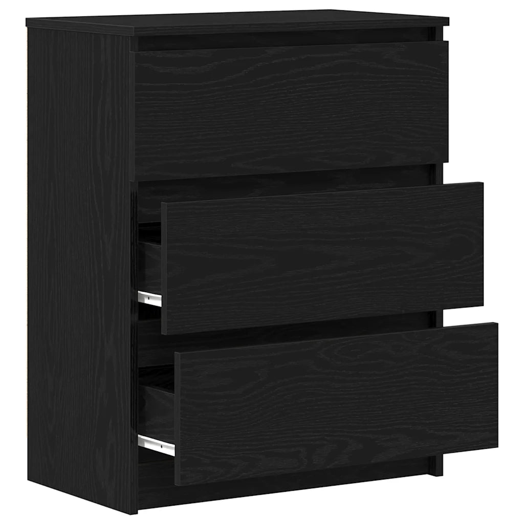 Credenza | Madia | Buffet da pranzo | Armadio da pranzo Rovere Nero 60x35x76 cm in Legno Multistrato