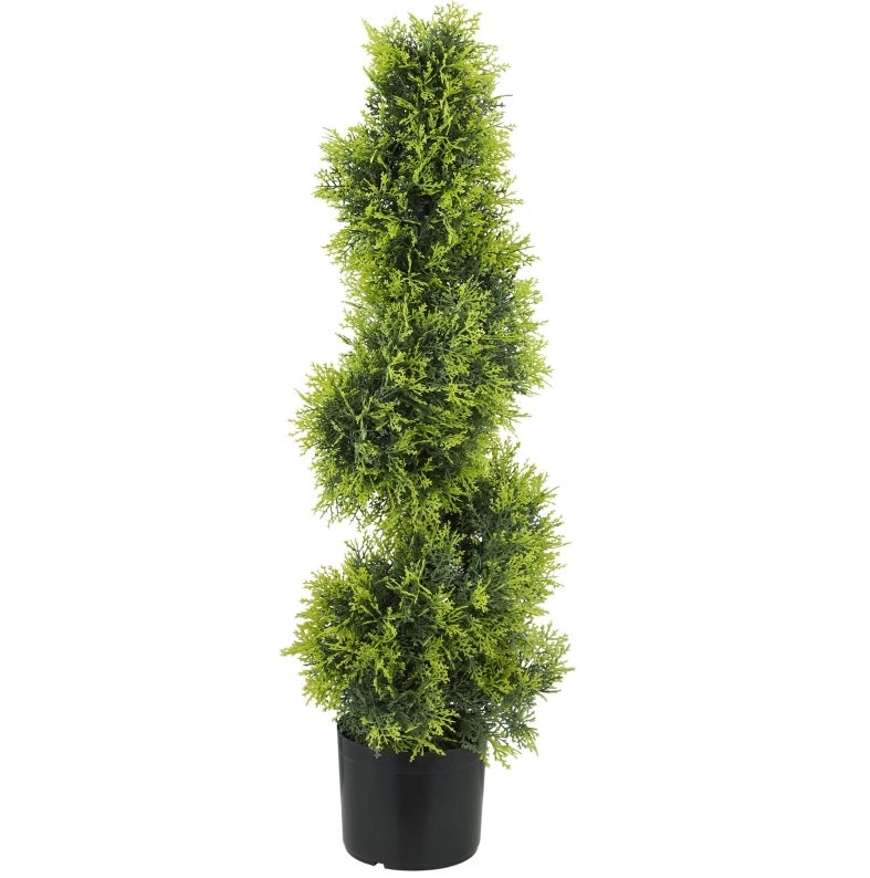 Cipresso artificiale spiralato 90 cm in plastica verde per interno ed esterno