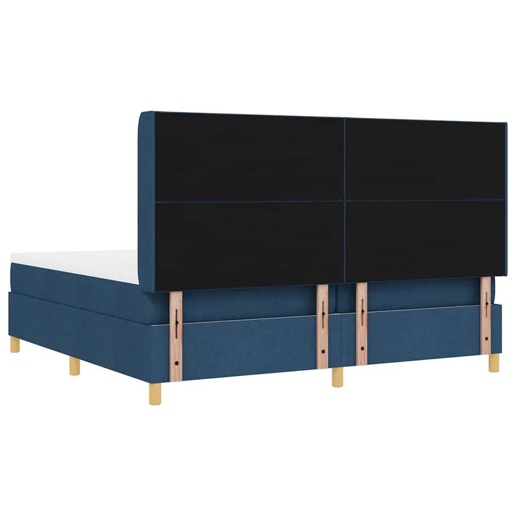 Letto a molle con materasso Blu 200 x 200 cm Tessuto