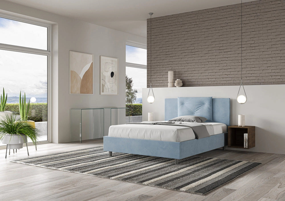 Letto Matrimoniale Extra Large 200x200 cm Senza Rete Appia Azzurro