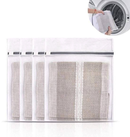 4 pacchi di sacchetti per lavatrice, 40 × 50 cm, sacchetto per lavatrice con cerniera, sacchetto lavabile per tessuti delicati, abbigliamento per bambini, intimo, calze, camicette