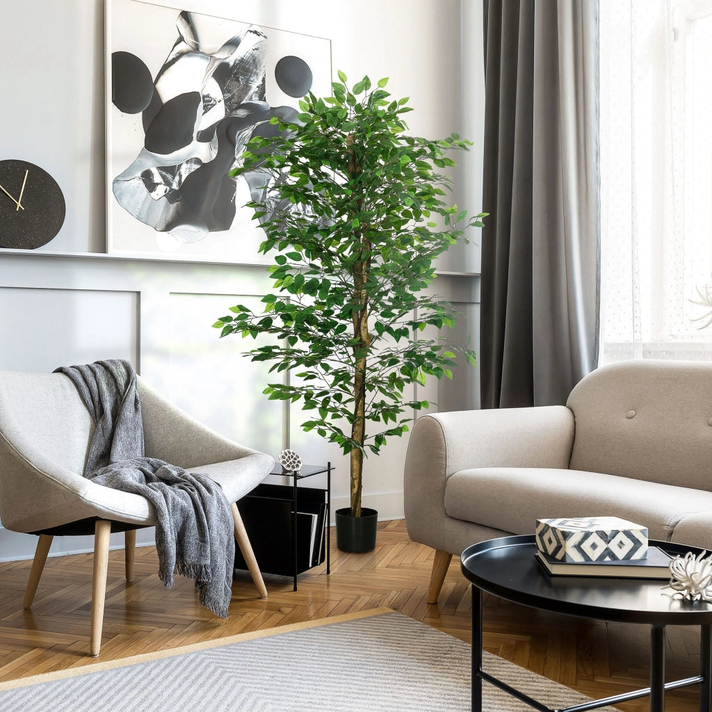 Ficus Artificiale con Tronchi Naturali 180 cm ¨C Minimal ¨C Verde