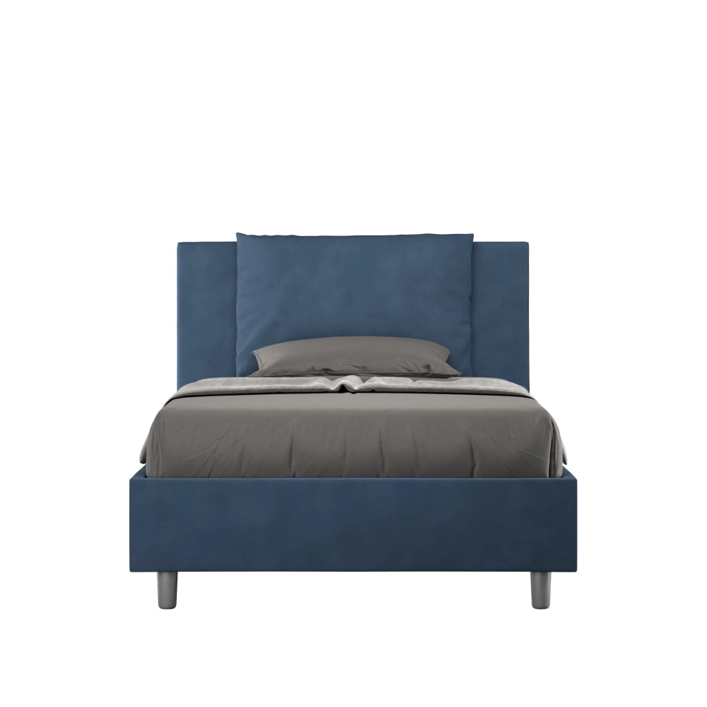 Letto 1 Piazza e Mezzo 130x190 cm con Rete e Contenitore Antea Blu
