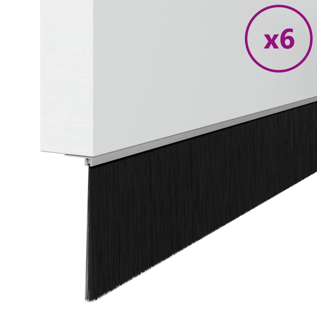 Spazzole per porte autoadesive 6 pz Argento 100 cm CFW1429854