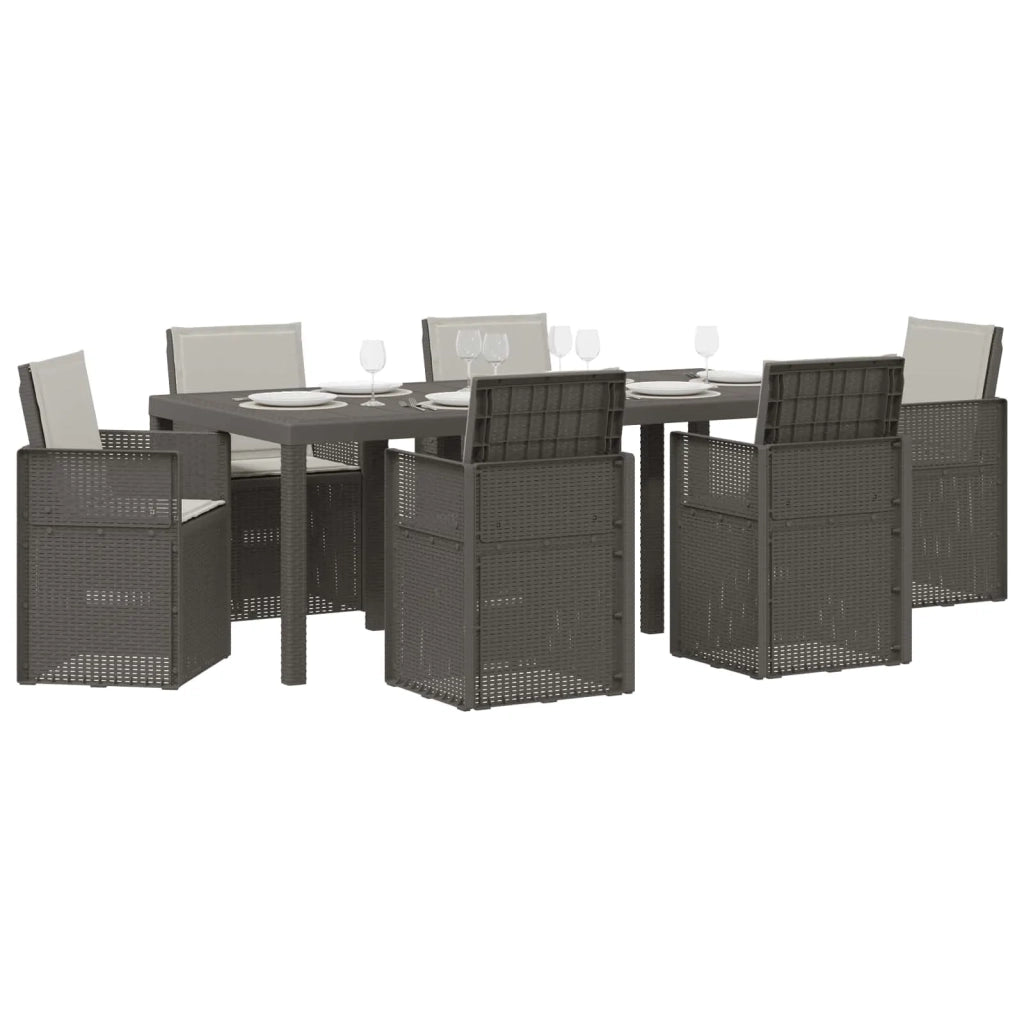 Set da Pranzo per Giardino con cuscino 7 pcs Grigio Chiaro PP 3430086