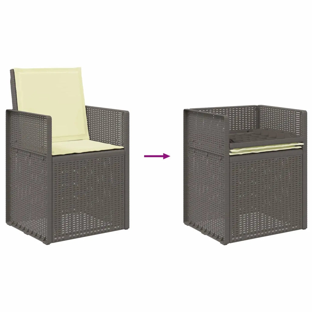 Set da Pranzo per Giardino 5 pcs Grigio chiaro e panna PP 3430067