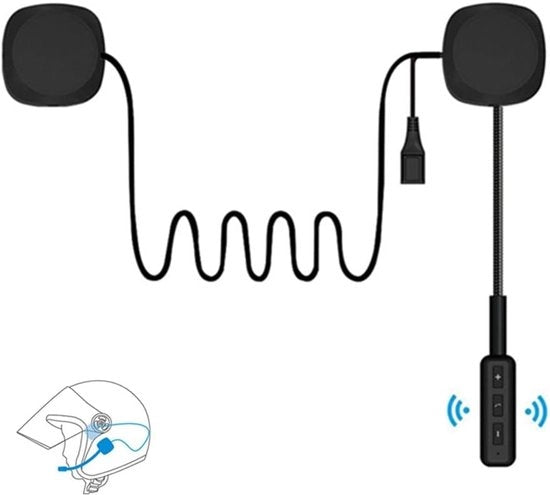 Casco da Motociclista con Intercom e Bluetooth Nero
