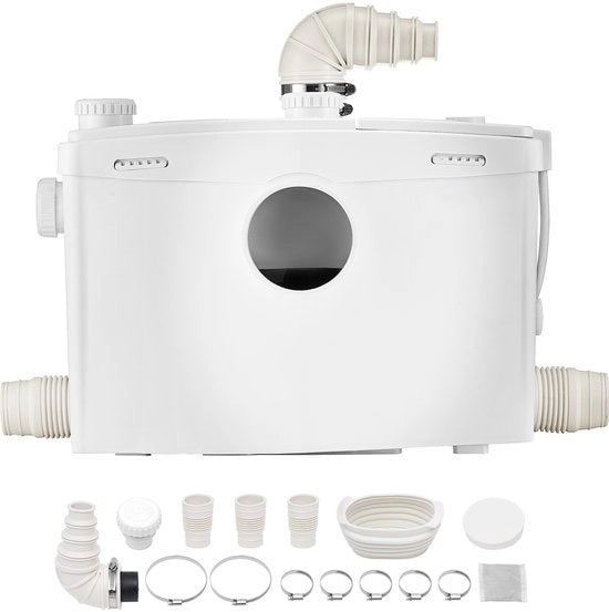 Installazione di scarico 1200 W, 180 L/Min Capacità, 10 M Altezza di scarico, Pompaggio di scarico con 4 Connettori, Risoluzione di scarico per WC, Sottoterra, Doccia, Vasca, Lavanderia, Vasca da bagno